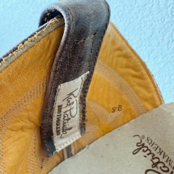 NEW Rod Patrick Mens Cowboy Boots Size 8B Brown Shark Leather Western Square Toe - Picture 10 of 12